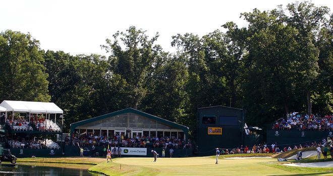 A general view of the 18th green at TPC Deere Run
