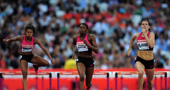 Perri Shakes-Drayton (C): Was beaten into second by Zuzana Hejnova (R)