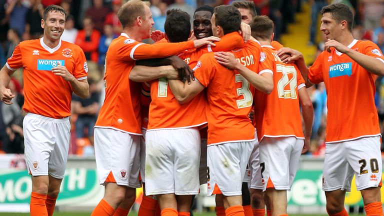 Blackpool celebrate winning goal