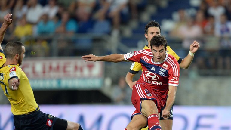 Yoann Gourcuff slams home Lyon's third goal