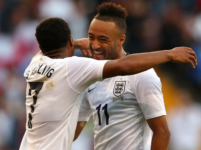England celebrate their easy win