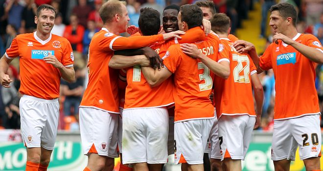 Blackpool celebrate winning goal