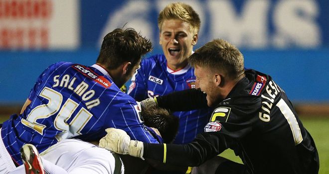 Carlisle players celebrate a thrilling success