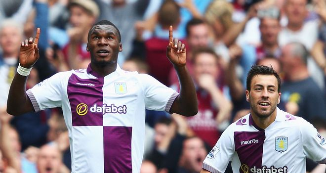 Christian Benteke: Netted twice in Aston Villa's 3-1 win at Arsenal