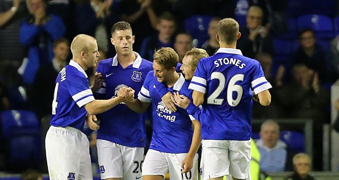 Gerard Deulofeu: Celebrated debut goal for Everton