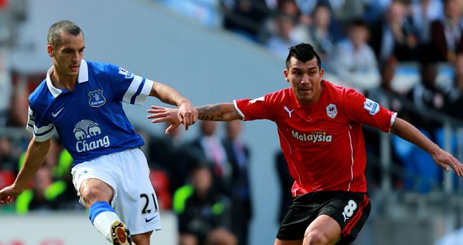 Leon Osman and Gary Medel: Contest for the ball
