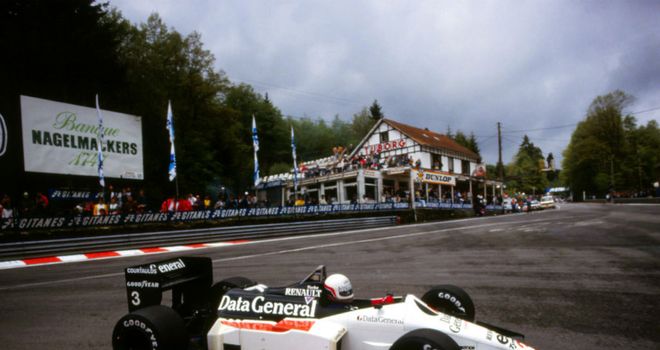 Turbo era: Martin Brundle at the wheel of a Tyrrell-Renault in the 1986 Belgian GP