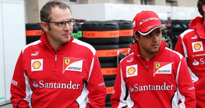 Stefano Domenicali and Felipe Massa in the paddock