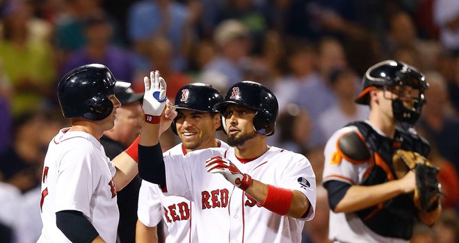 Shane Victorino had two home runs and a career-high seven RBIs for Boston in Tuesday's victory