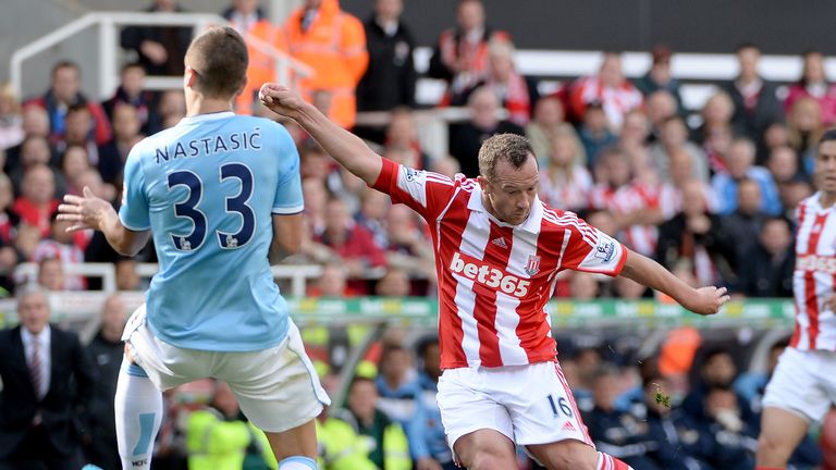 Charlie Adam: Impressed in Stoke's midfield against Manchester City