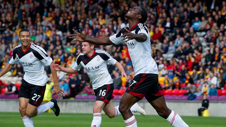 Calvin Zola: One of Aberdeen's three goalscorers