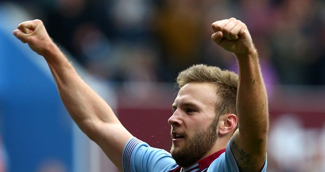 Andreas Weimann celebrates scoring the winner for Aston Villa