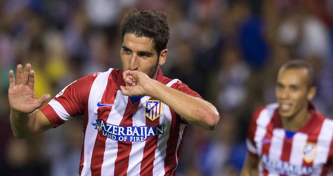 Raul garcia after heading home for Atletico