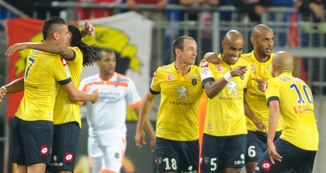 Sochaux celebrate against Valenciiennes