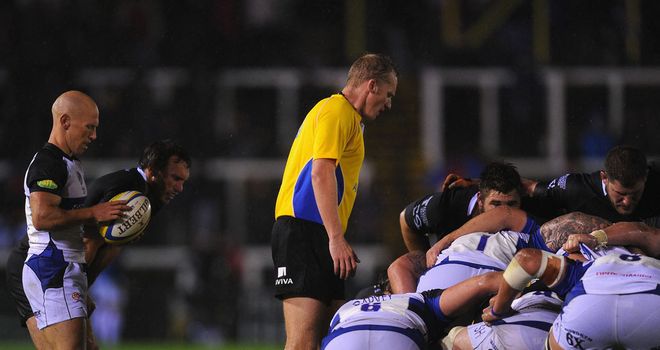 Wayne Barnes: Gave a dominant performance at Bath's set pieces