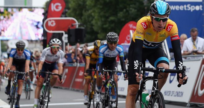 Bradley Wiggins survived a hectic final stage in London