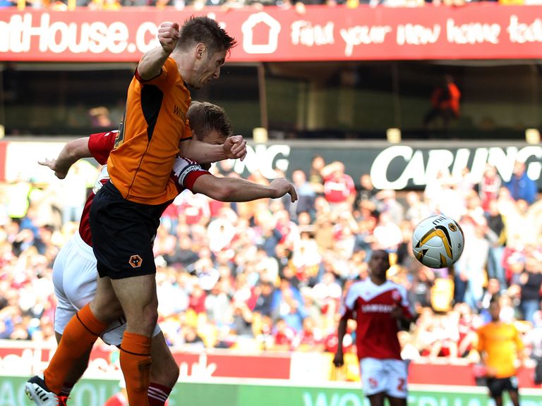 Kevin Doyle nets Wolves' second goal against Swindon