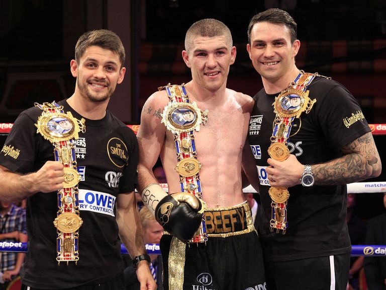 Liam with brothers Stephen (L) and Paul (Pic Lawrence Lustig)