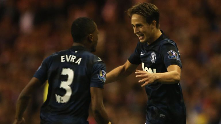 Adnan Januzaj: 18-year-old celebrates his winner with Patrice Evra