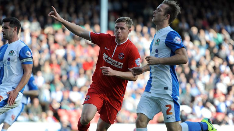 Simon Church: Celebrates his winning goal at Ewood Park