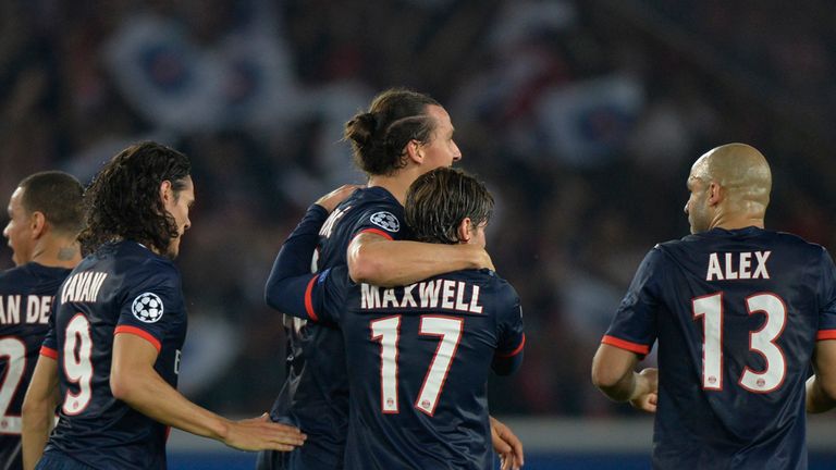 Zlatan Ibrahimovic celebrates one of his two goals