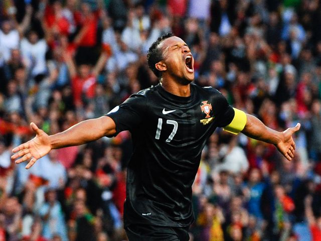 Nani celebrates his goal for Portugal