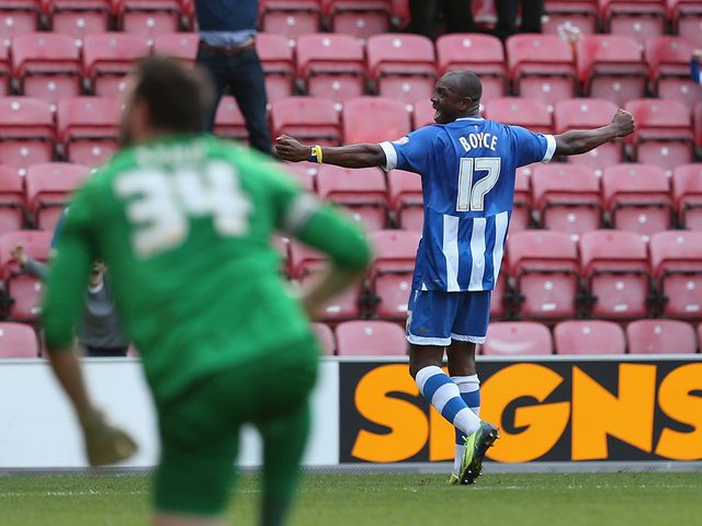 Emmerson Boyce celebrates his last-gasp winner