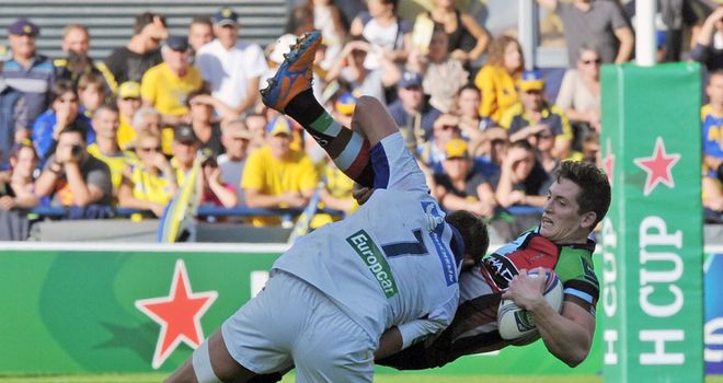 Action from last weekend's Heineken Cup match between Harlequins and Clermont