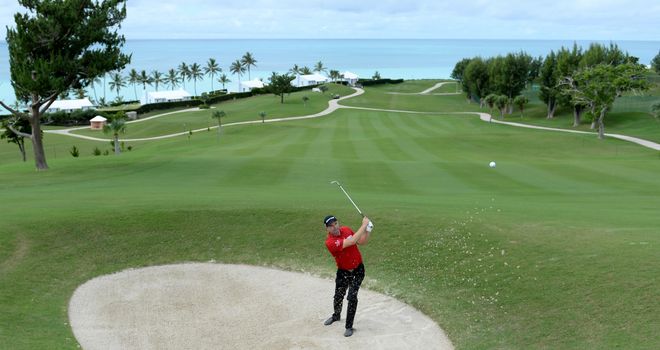 Padraig Harrington in action during a practice round on Sunday