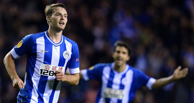 Nick Powell: Celebrates goal against Maribor