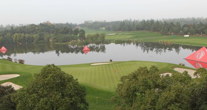 An overhead view of the second hole at the Sheshan InternationalGolf Club in Shanghai, China
