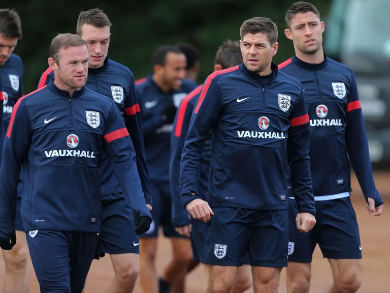 England team heading out for training session