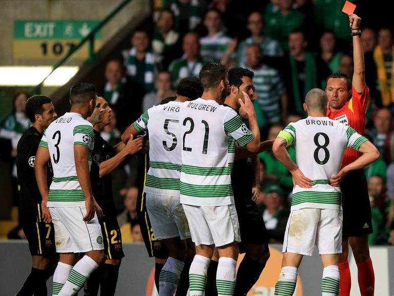 Scott Brown: Celtic captain dismissed against Barcelona