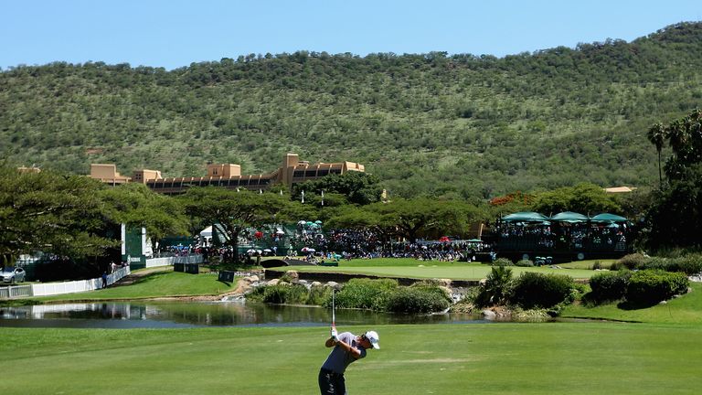 The approach shot to the ninth green
