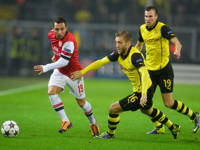 Santi Cazorla in action for Arsenal.