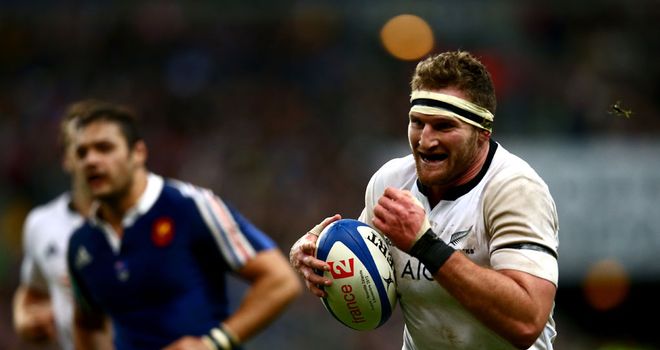 Kieran Read on the charge for New Zealand