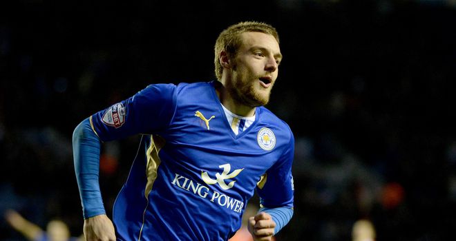 Jamie Vardy: Celebrates scoring against Millwall