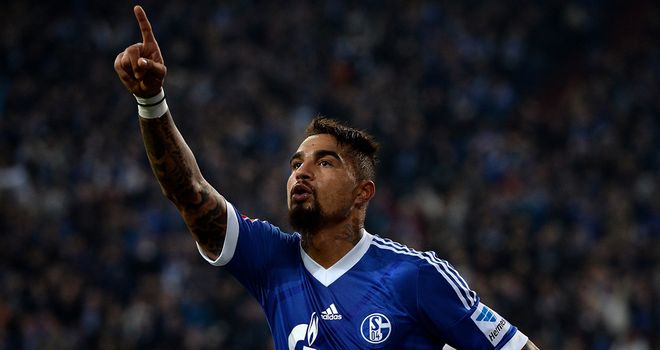 Kevin Prince Boateng celebrates for Schalke