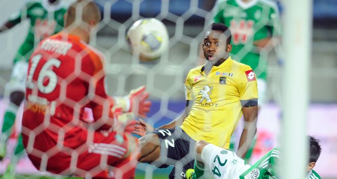 Cedric Bakambu has a shot saved