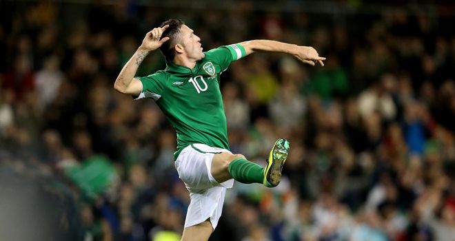Robbie Keane: Celebrates first-half goal