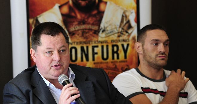 Promoter Mick Hennessy and undefated heavyweight Tyson Fury