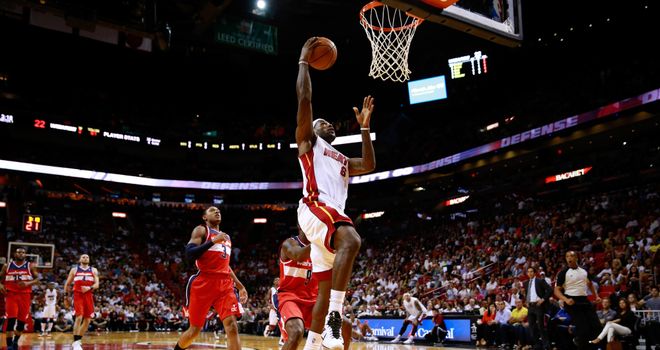 LeBron James helped the Miami Heat to victory over the Washington Wizards