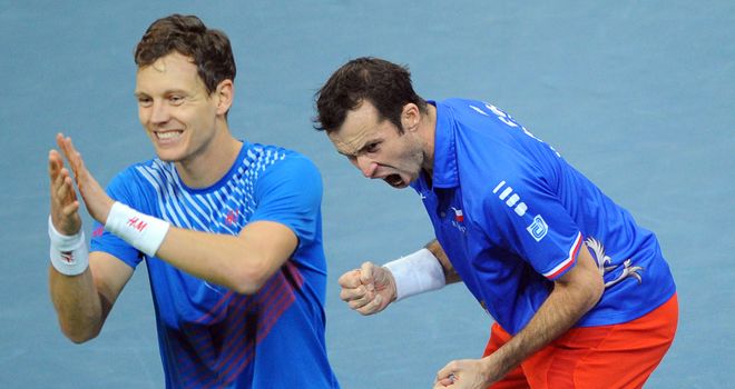 Tomas Berdych (R) and Radek Stepanek: Maintained unbeaten run together