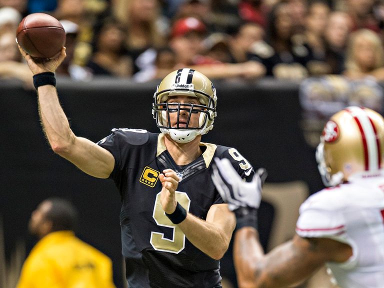 Drew Brees in action against the 49ers