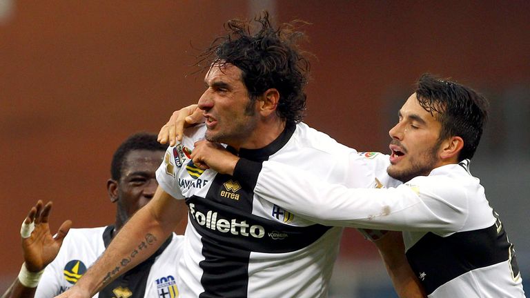 Alessandro Lucarelli celebrates for Parma