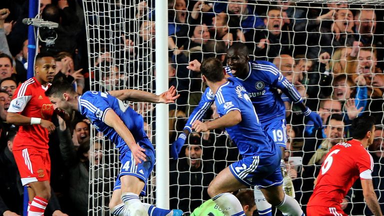 Gary Cahill: Celebrates his equaliser