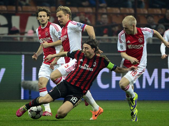 Riccardo Montolivo takes a tumble