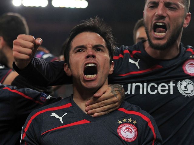 Javier Saviola leads the celebrations