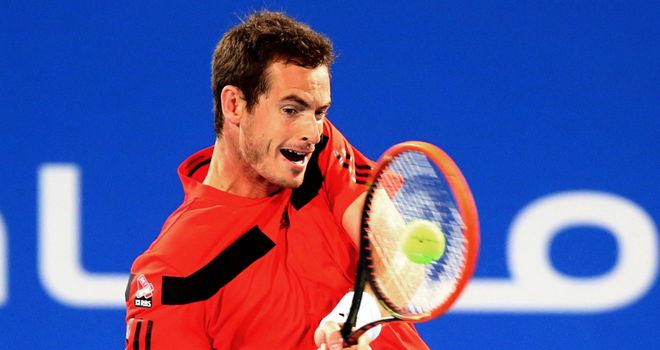 Andy Murray in action in Doha on Tuesday