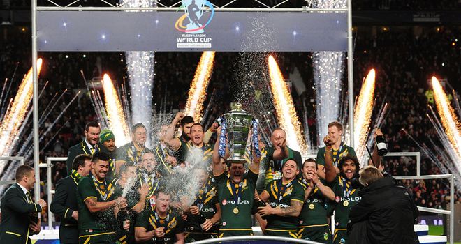 Australia celebrate their Rugby League World Cup final victory